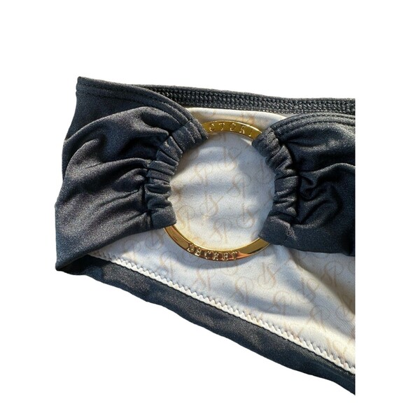 y2k Victorias Secret Swim Cheeky Bottom Gold Ring Smoke Grey Small - Picture 3 of 8